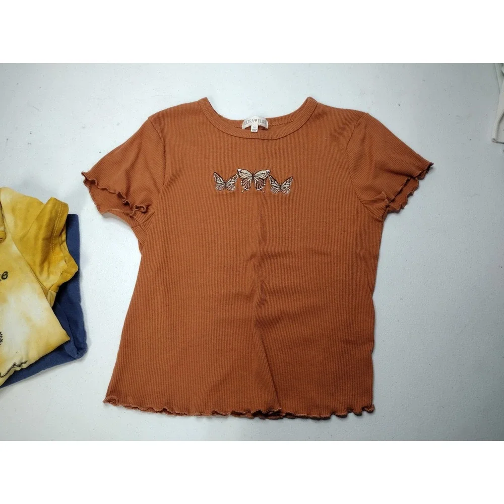 Girls Graphic Tee Bundle Size 7/8 The Childrens Place Urban Freedom Ultra Flirt